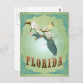 フロリダ州の地図 – 緑 ポストカード (正面/裏面)