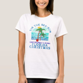 フロリダ州の女性用クリスマスTシャツ Tシャツ