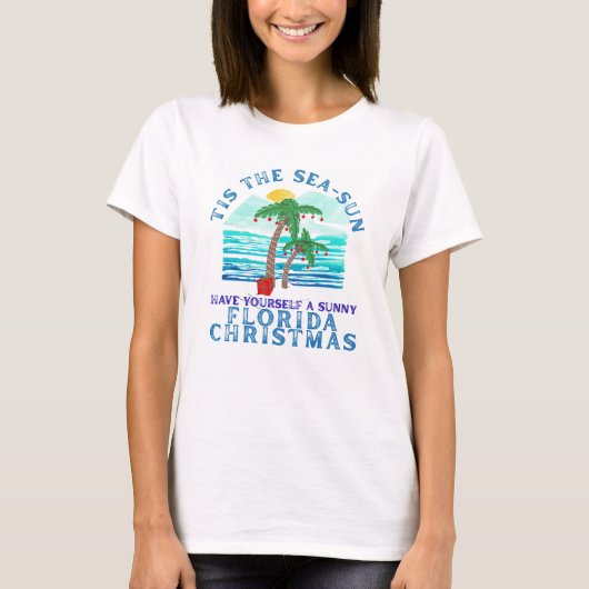フロリダ州の女性用クリスマスTシャツ Tシャツ (正面)