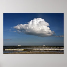 フロリダ州の巨大な雲の下で2隻のクルーズ船 ポスター