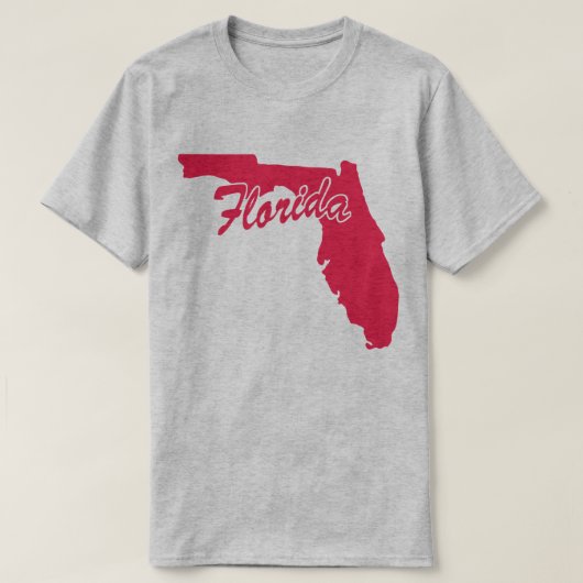 フロリダ州の形Tシャツ Tシャツ (デザイン正面)