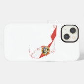 フロリダ州の旗と地図 iPhoneケース (裏面横)