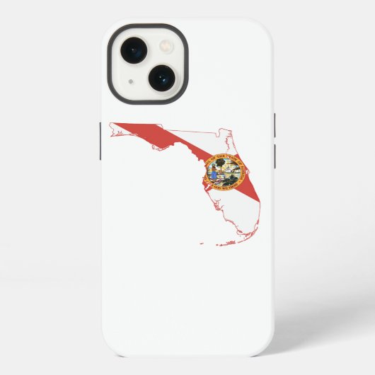 フロリダ州の旗と地図 iPhoneケース (裏面)