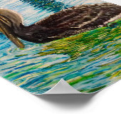 フロリダ州の日光の中のペリカン鍵。 ポスター (角)