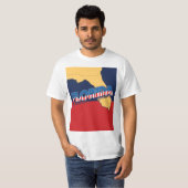 フロリダ州の星条旗マップ Tシャツ (正面フル)