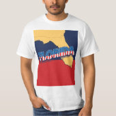 フロリダ州の星条旗マップ Tシャツ (正面)