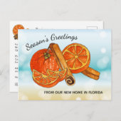 フロリダ州の祝日の新しい住所 案内ポストカード (正面/裏面)