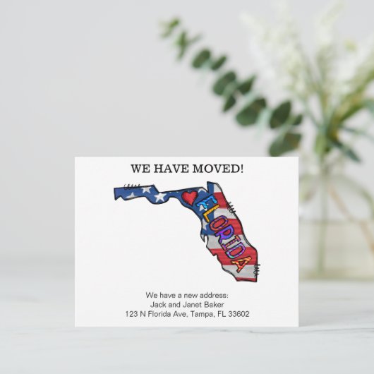 フロリダ州の移動案内カード ポストカード (スタンド正面)