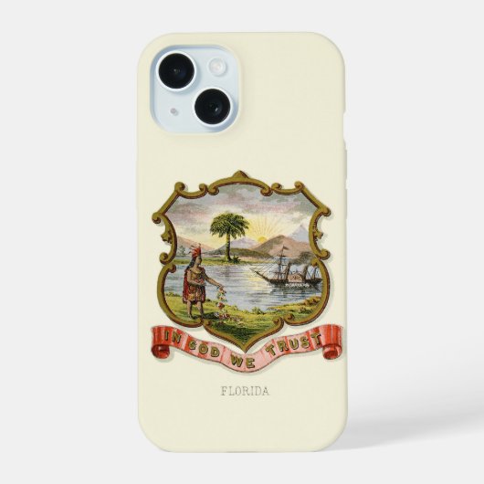 フロリダ州の紋章 (1876) iPhone 15ケース (裏面)