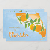 フロリダ州オレンジの花々が新しい住所を移動 案内状 (正面/裏面)