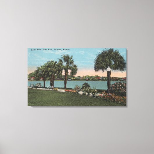 フロリダ州オーランド – イーオーラ湖とイーオーラ湖の眺め キャンバスプリント (正面)