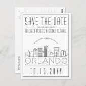 フロリダ州オーランド |スタイル設定されたスカイライン日付を保存 ポストカード (正面/裏面)