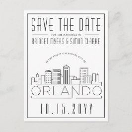 フロリダ州オーランド |スタイル設定されたスカイライン日付を保存 ポストカード