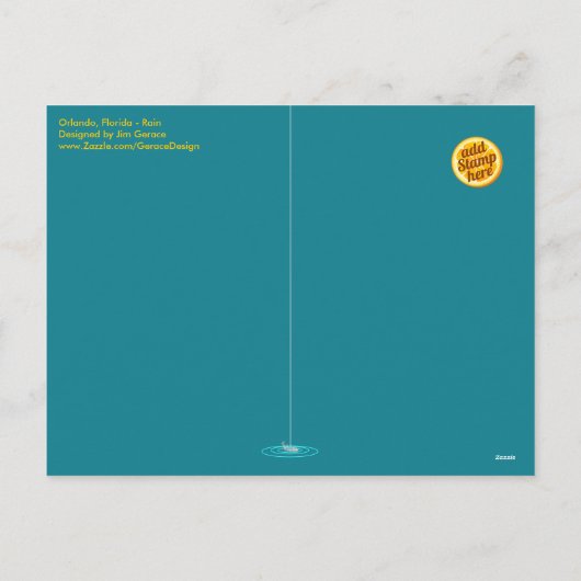 フロリダ州オーランド – 雨 シーズンポストカード (裏面)