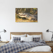 フロリダ州カナベラル・ナショナル・シーショア・アリゲーター キャンバスプリント (インサイチュ (寝室))