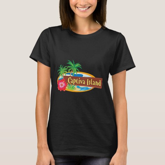 フロリダ州キャプティバ島ヴィンテージ デザイン Tシャツ (正面)