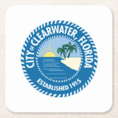 フロリダ州クリアウォーターの封印 スクエアペーパーコースター (正面)