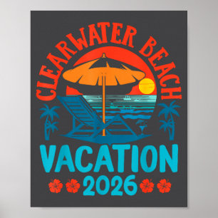フロリダ州クリアウォータービーチ 2026年 家族旅行 夏 ポスター