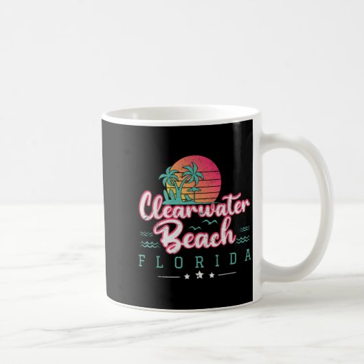 フロリダ州クリアウォーター ビーチの熱帯の夕日 夏 コーヒーマグカップ (右)