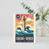 フロリダ州ココアビーチの海岸線ギフト ポストカード (スタンド正面)