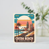 フロリダ州ココアビーチの海岸線ギフト ポストカード (スタンド正面)