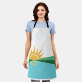 フロリダ州コーラル春国旗 エプロン (着用した状態)