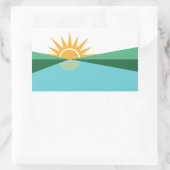 フロリダ州コーラル春国旗 長方形シール (バッグ)