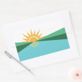 フロリダ州コーラル春国旗 長方形シール (封筒)