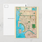 フロリダ州サラソタのビンテージ地図はがき ポストカード (正面/裏面)
