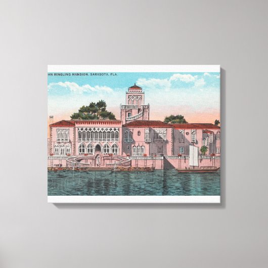 フロリダ州サラソタ – View of John Ringling キャンバスプリント (正面)