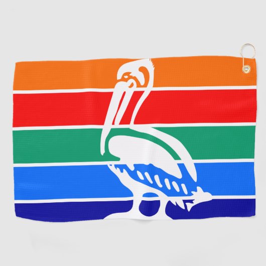 フロリダ州サンクトペテルスブルク州旗を持つゴルフタオル ゴルフタオル (横)