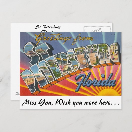 フロリダ州サンクトペテルブルクからのご挨拶 ポストカード (正面/裏面)