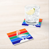 フロリダ州サンクトペテルブルク国旗 スクエアペーパーコースター (インサイチュ)