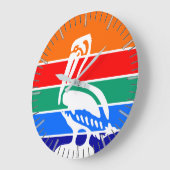 フロリダ州サンクトペテルブルク州旗と壁時計 ラージ壁時計 (傾斜)