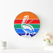 フロリダ州サンクトペテルブルク州旗と壁時計 ラージ壁時計 (ホーム)