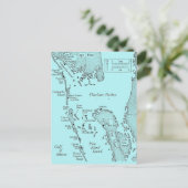 フロリダ州シャーロットハーバー ヴィンテージマップ ポストカード (スタンド正面)