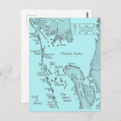 フロリダ州シャーロットハーバー ヴィンテージマップ ポストカード (正面/裏面)