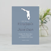 フロリダ州シルエットデスティネーションウェディング 箔招待状 (立ち正面)