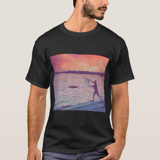 フロリダ州シーダーキーの餌釣り用ネット Tシャツ (正面)