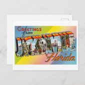 フロリダ州ジャクソンビルからのヴィンテージの挨拶 ポストカード (正面/裏面)