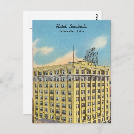 フロリダ州ジャクソンビルにあるヴィンテージホテル ポストカード (正面/裏面)