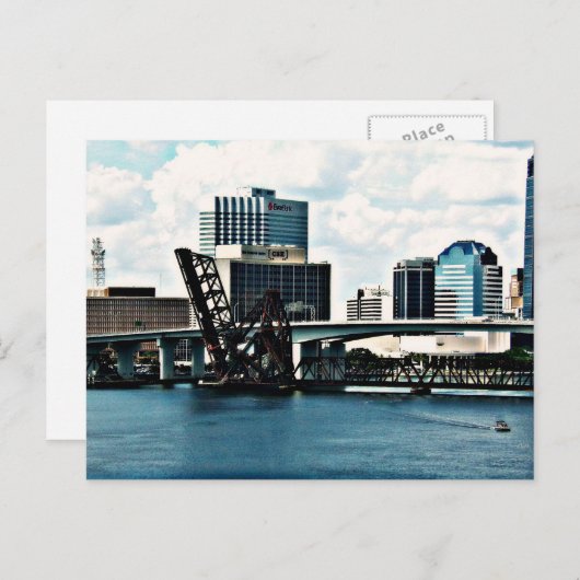 フロリダ州ジャクソンビルのダウンタウンにあるセント・ジョンズ川 ポストカード (正面/裏面)