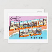 フロリダ州ジャクソンビルビーチからのヴィンテージの挨拶 ポストカード (正面/裏面)
