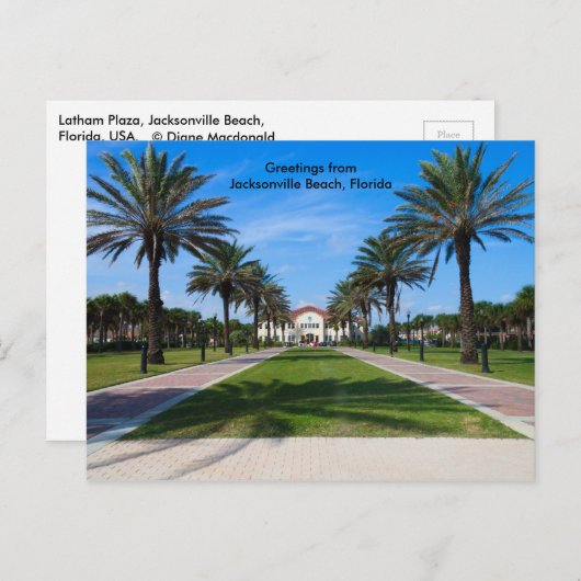 フロリダ州ジャクソンビルビーチのはがき ポストカード (正面/裏面)