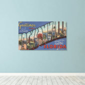 フロリダ州ジャクソンビル – ラージレターのシーン キャンバスプリント (インサイチュ (ウッドフロア))