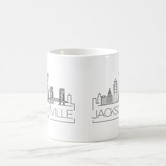 フロリダ州ジャクソンビル |都市型スカイライン コーヒーマグカップ (中央)