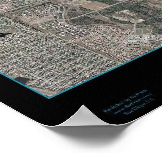 フロリダ州ジュピターの地図衛星ポスター ポスター (角)