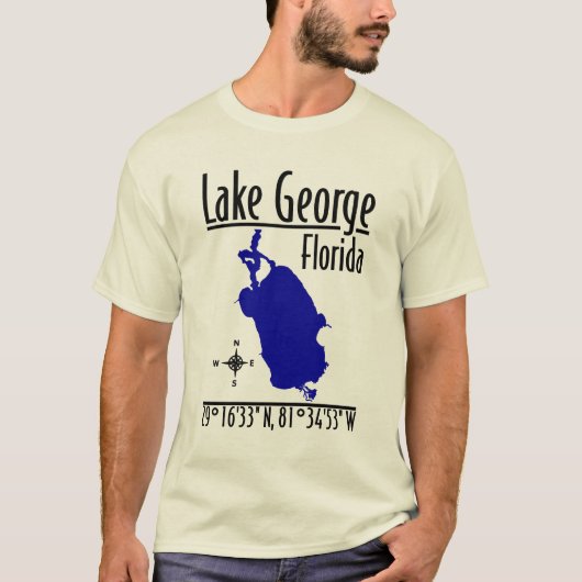 フロリダ州ジョージ湖座標Tシャツ Tシャツ (正面)