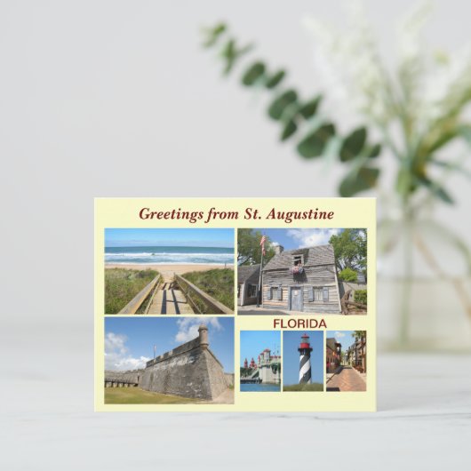 フロリダ州セントオーガスティンからのご挨拶 ポストカード (スタンド正面)