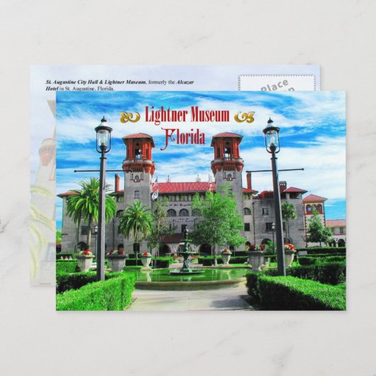 フロリダ州セントオーガスティンのライトナー博物館 ポストカード (正面/裏面)